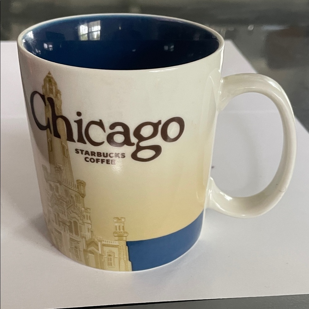 Starbucks Chicago Mug - Blue and Cream